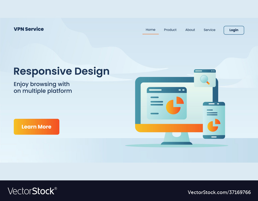 Responsive design campaign for web website home