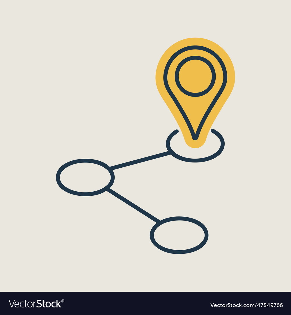 Route isolated icon navigation sign graph symbol