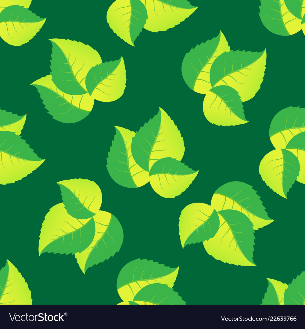 Seamless pattern of leaves arranged randomly