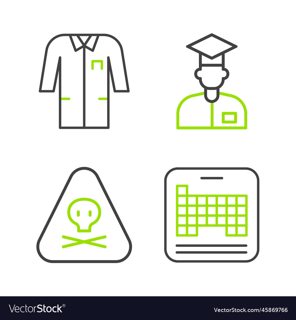 Set line periodic table triangle warning toxic Vector Image Set line periodic table triangle warning toxic