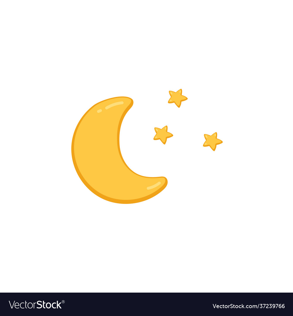 Simple image moon and stars cartoon Royalty Free Vector