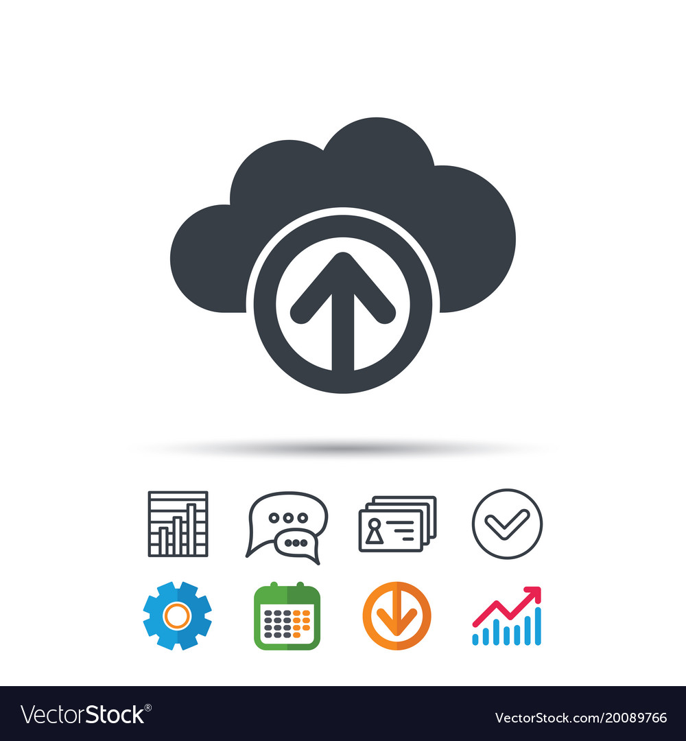Upload from cloud icon data storage sign