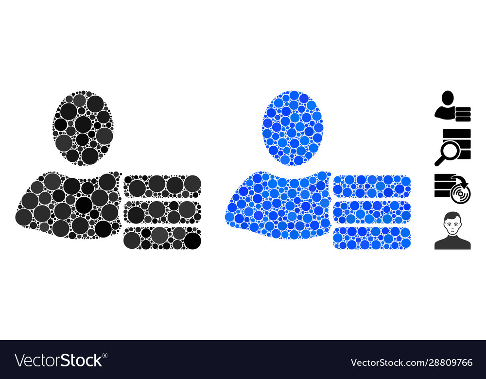 User database composition icon circle dots vector image User database composition icon circle dots