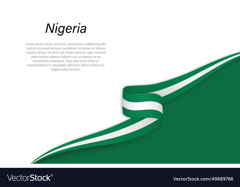 Wave flag of nigeria with copyspace background