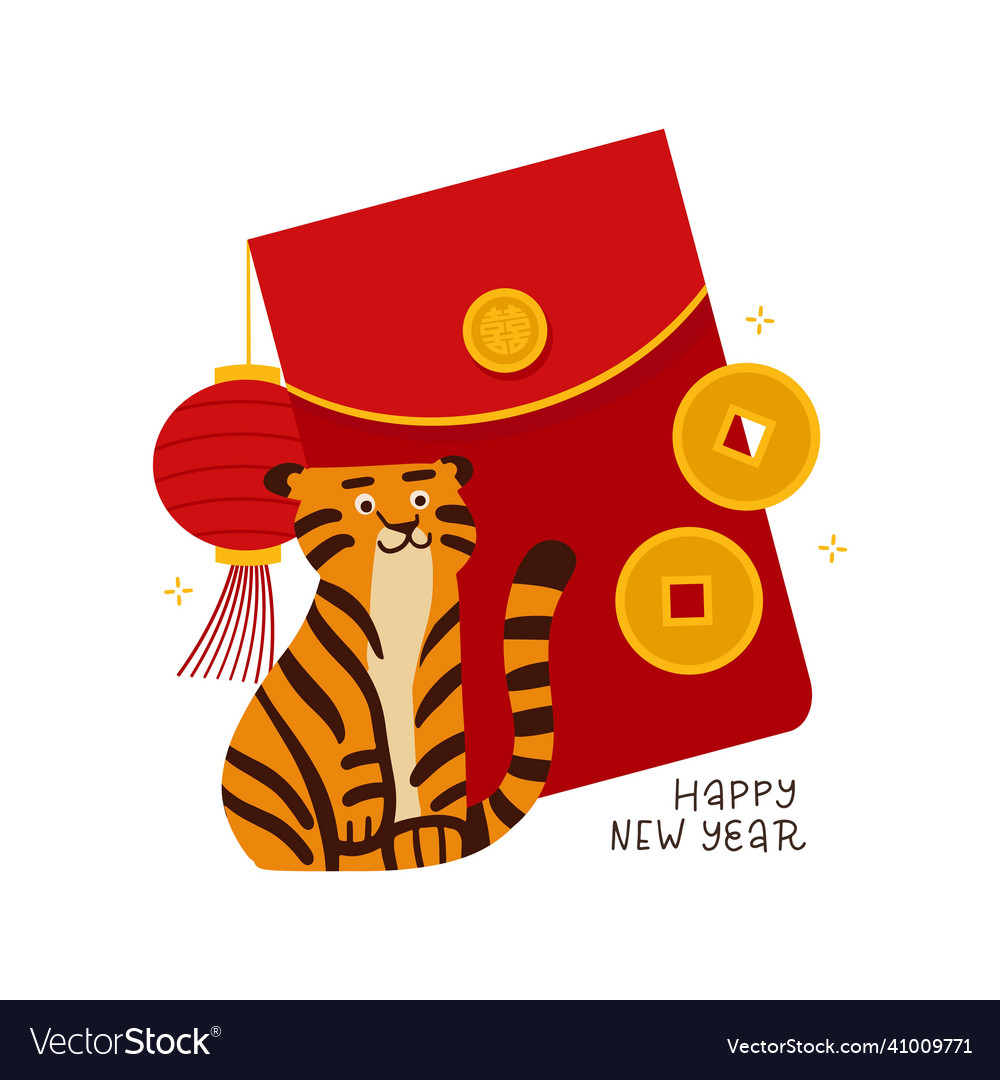 2022 cny banner or greeting card coins in big red vector image 2022 cny banner or greeting card coins in big red