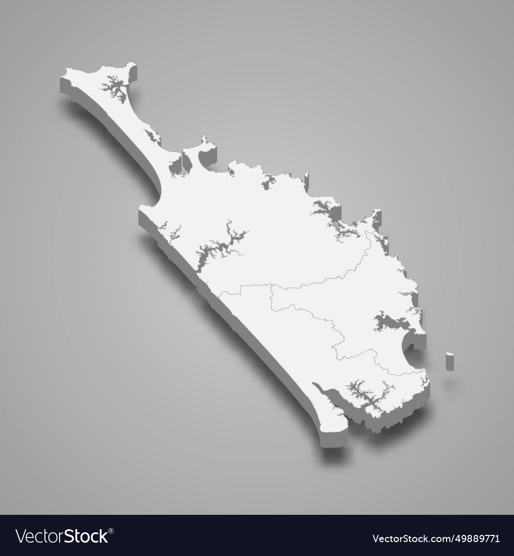 3d isometric map of northland is a region new Vector Image