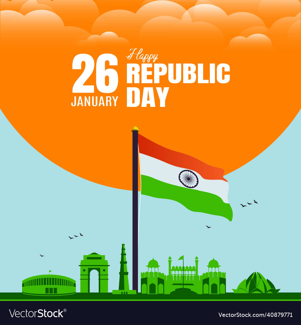 Banner design of happy republic day Royalty Free Vector