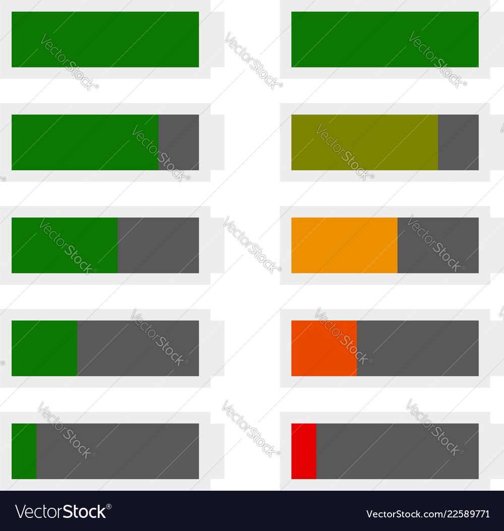 Battery level indicator shape template in flat vector image Battery level indicator shape template in flat