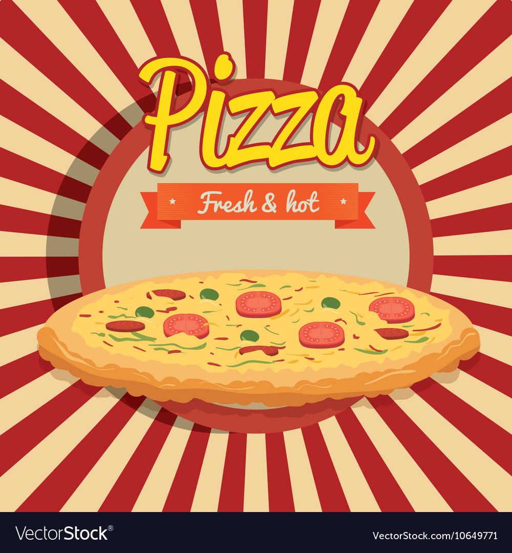 Cartoon pizza fast food design design Royalty Free Vector