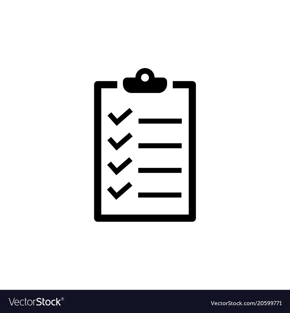 Checklist icon in flat style to do list symbol Vector Image