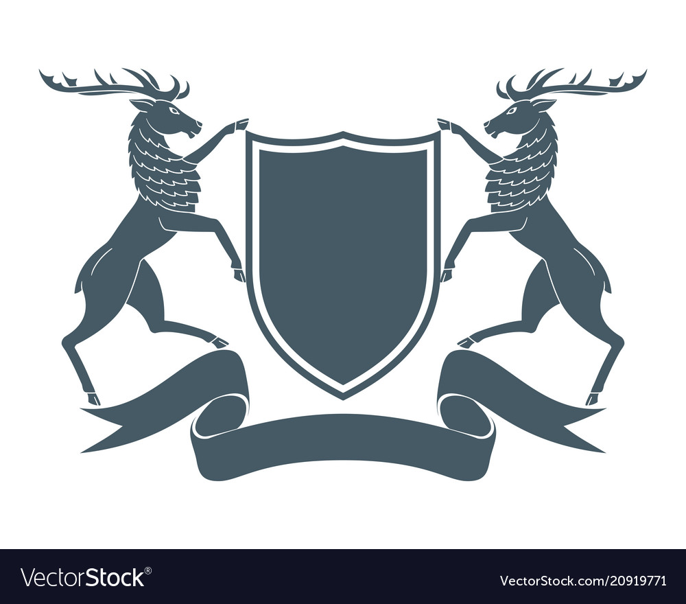 Coat arms deer Royalty Free Vector Image VectorStock