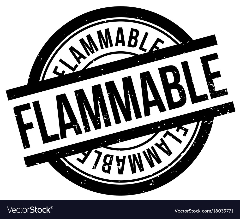 Flammable rubber stamp