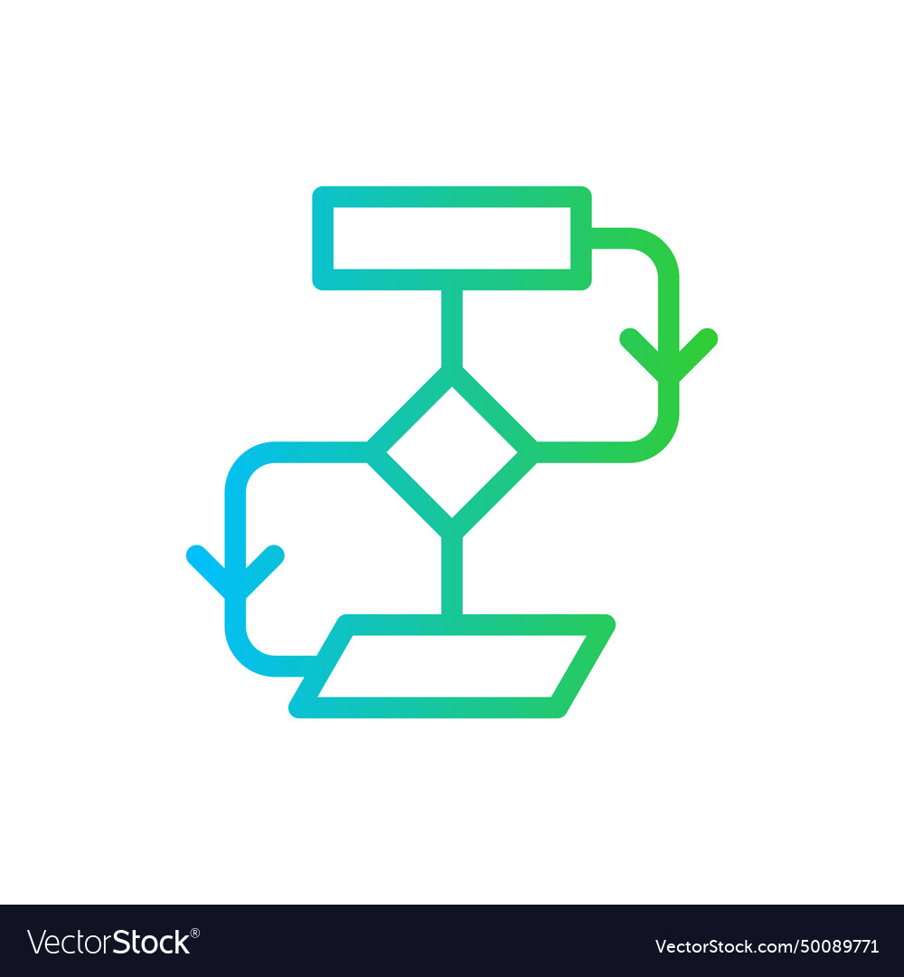 Flow chart project development icon with blue Vector Image