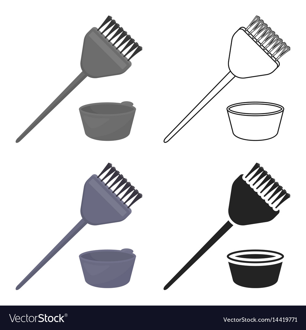 Hair coloring brush icon in cartoon style isolated