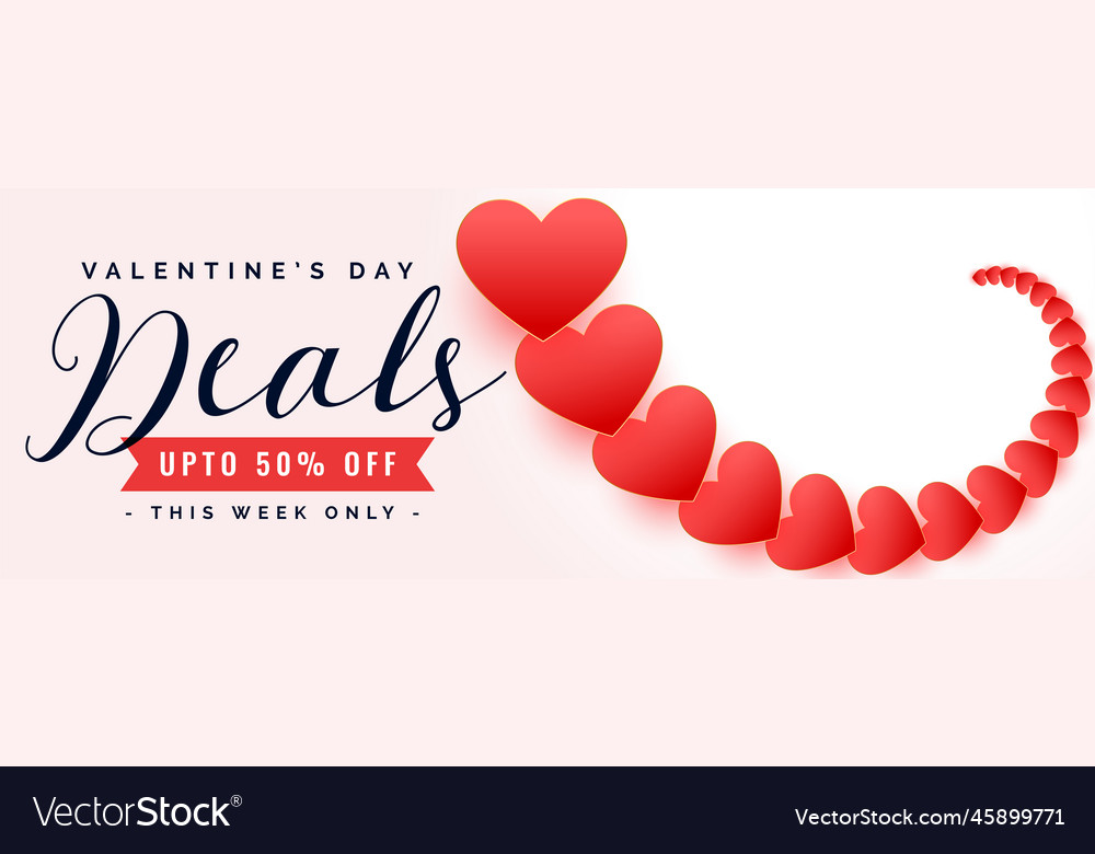 Happy valentines day sale and deal banner design