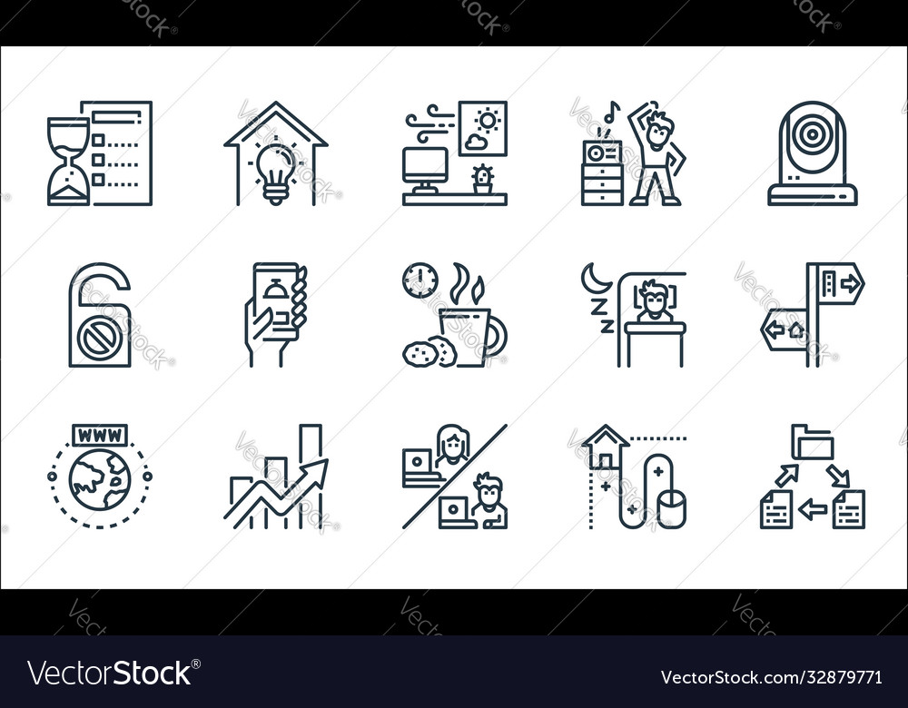 Home line icons linear set quality