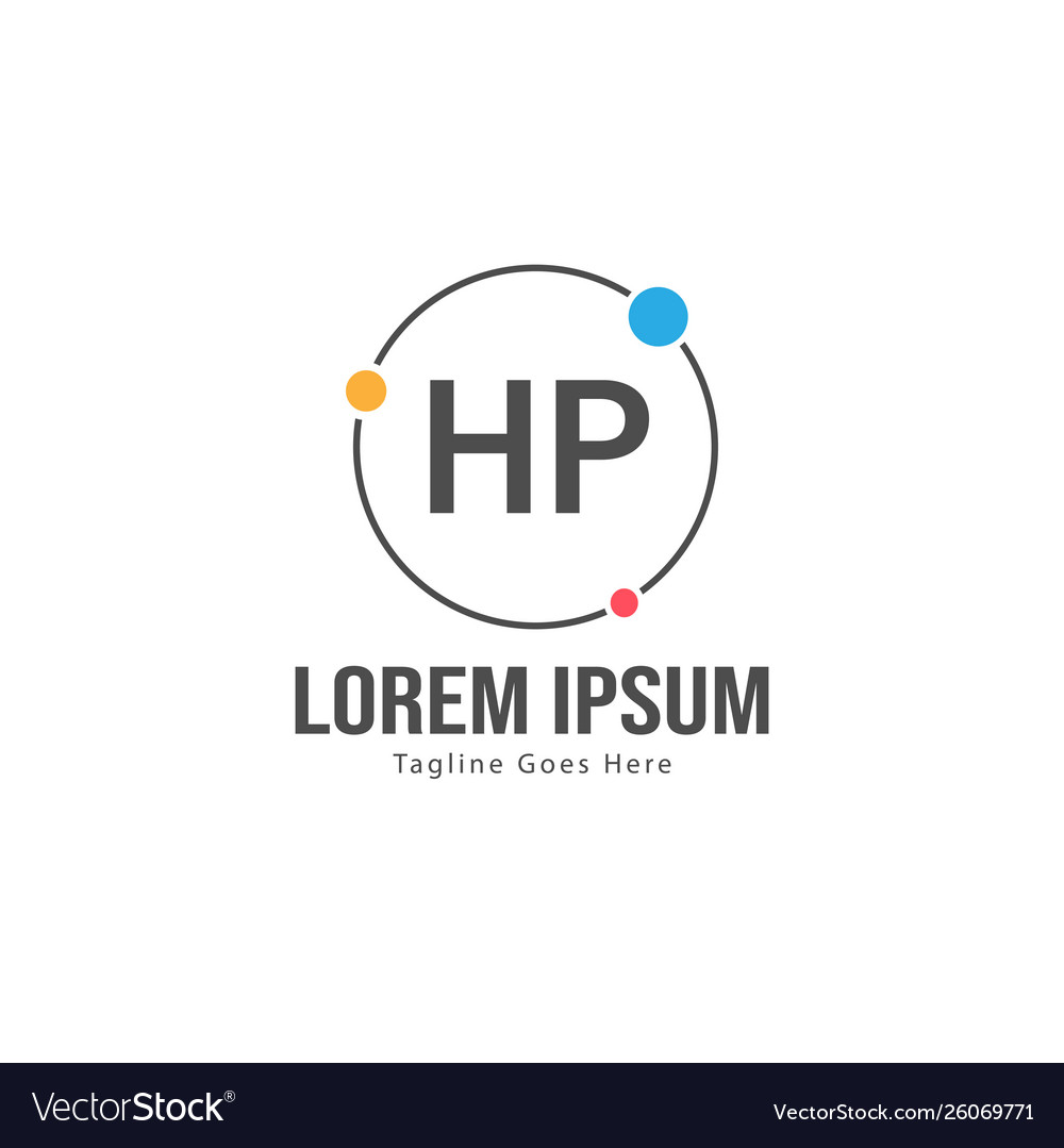 Initial hp logo template with modern frame