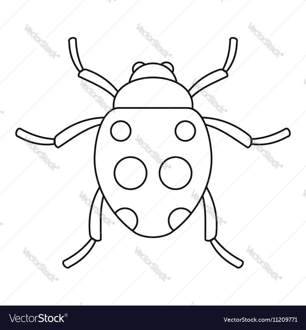 Ladybug in Flight outline