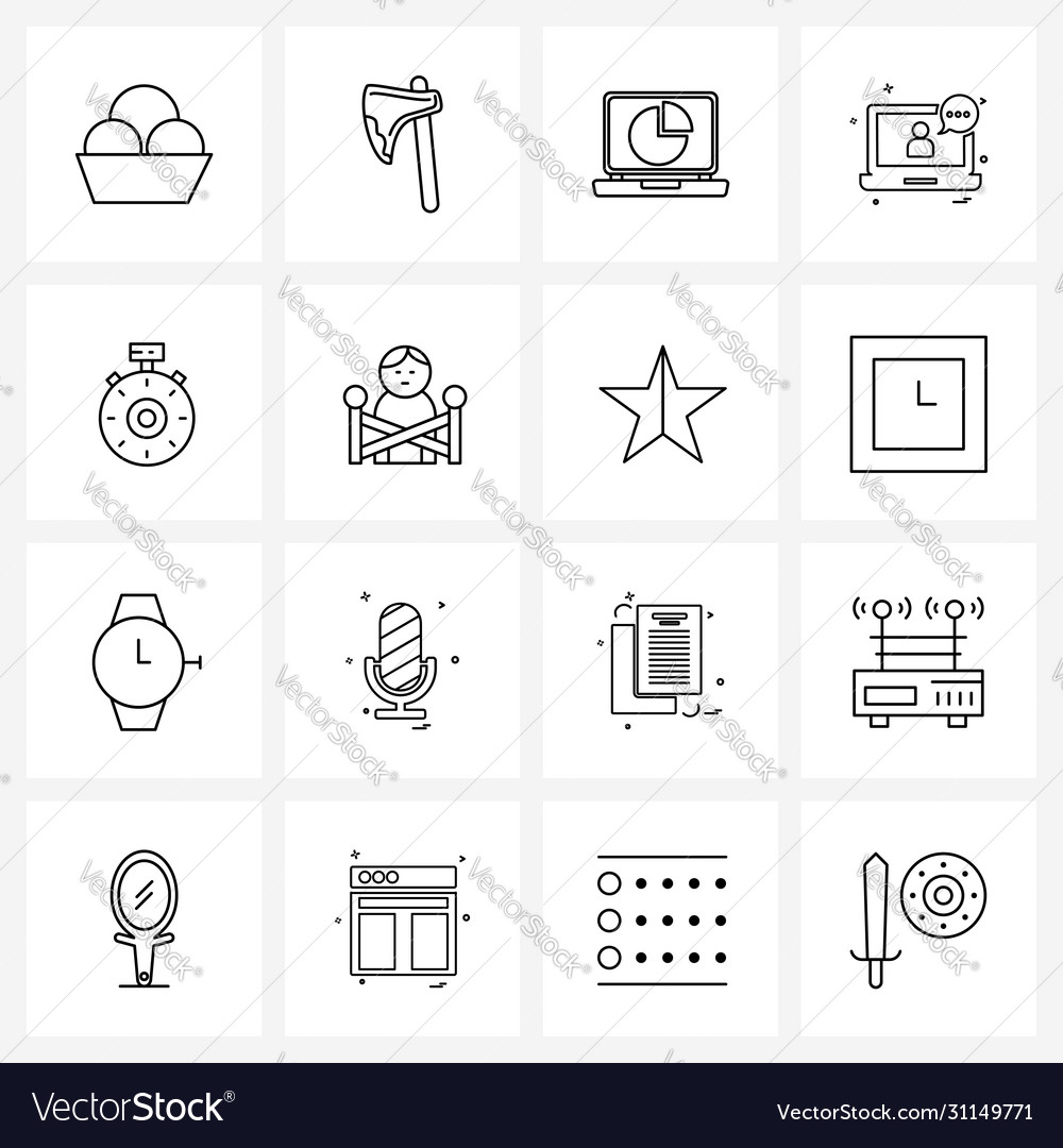 Modern line 16 simple icons navigation