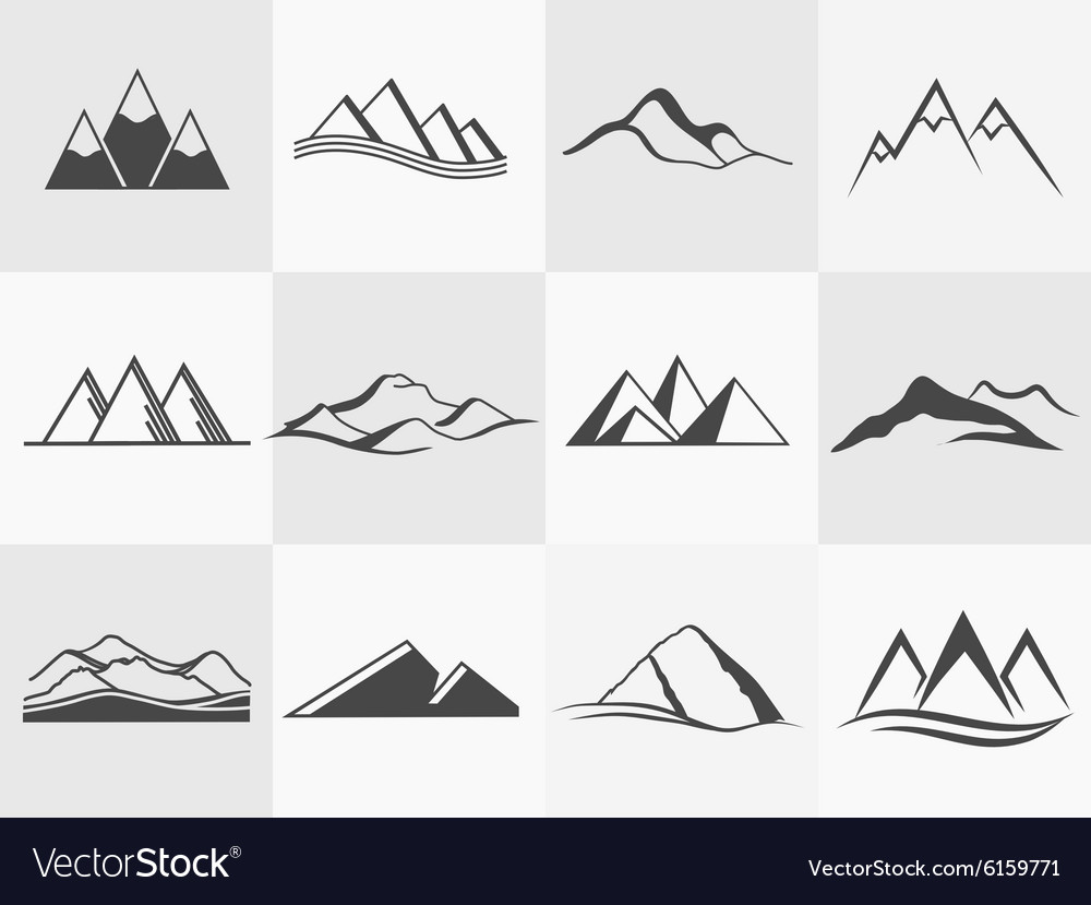 Set of retro badges and label logo vector mountains. 