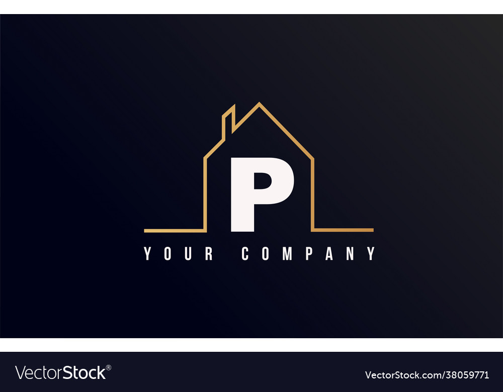 P house alphabet letter icon logo design