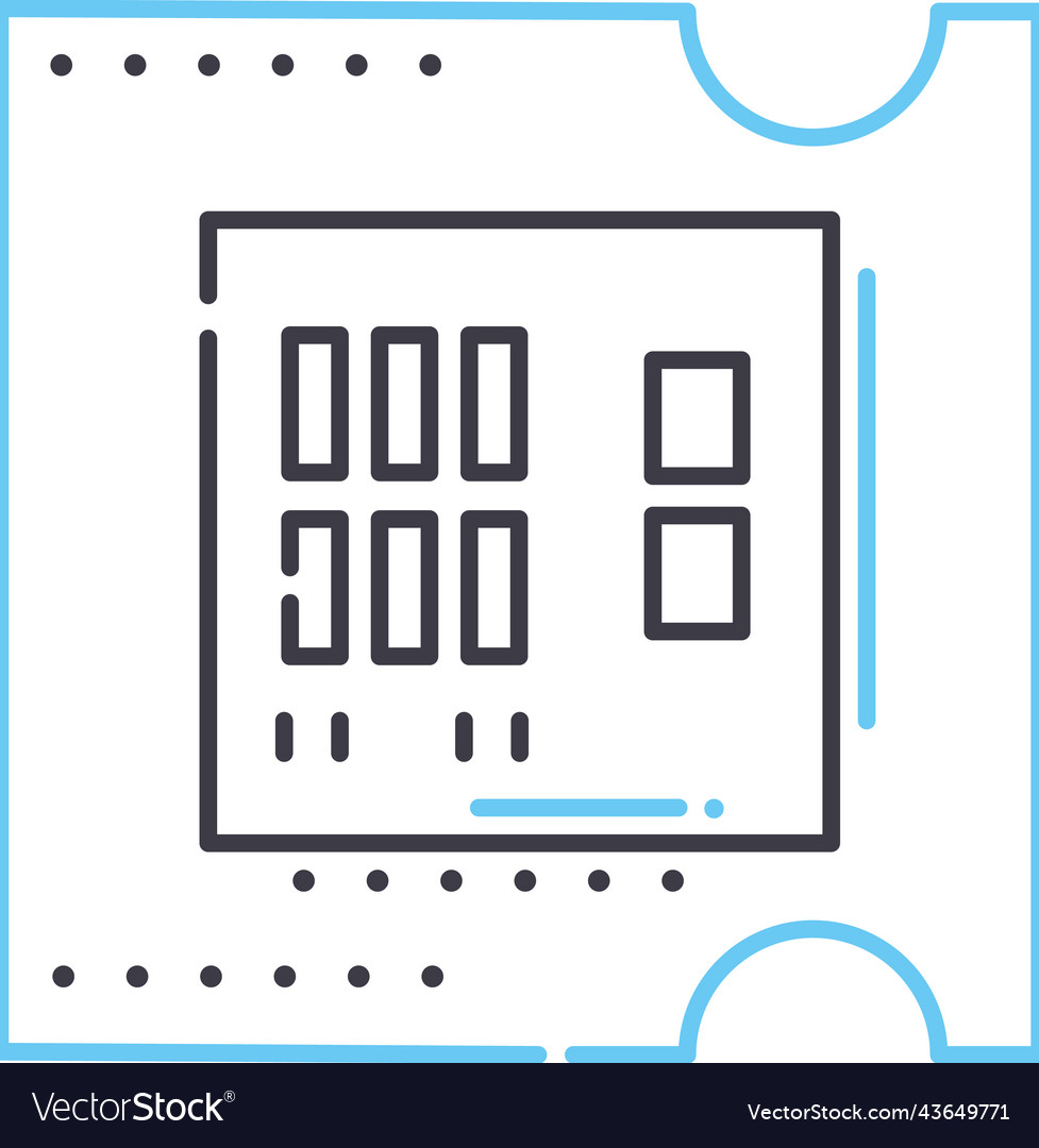 Processor line icon outline symbol