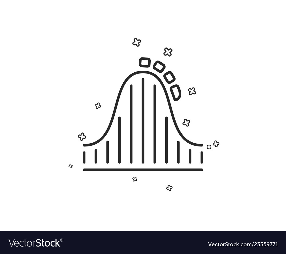 Roller coaster line icon amusement park sign