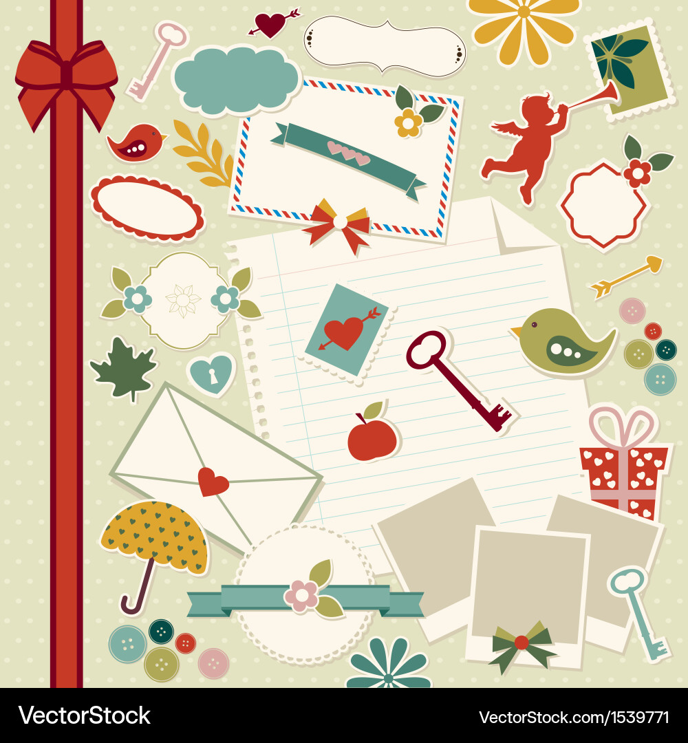 Scrapbook elements Royalty Free Vector Image - VectorStock