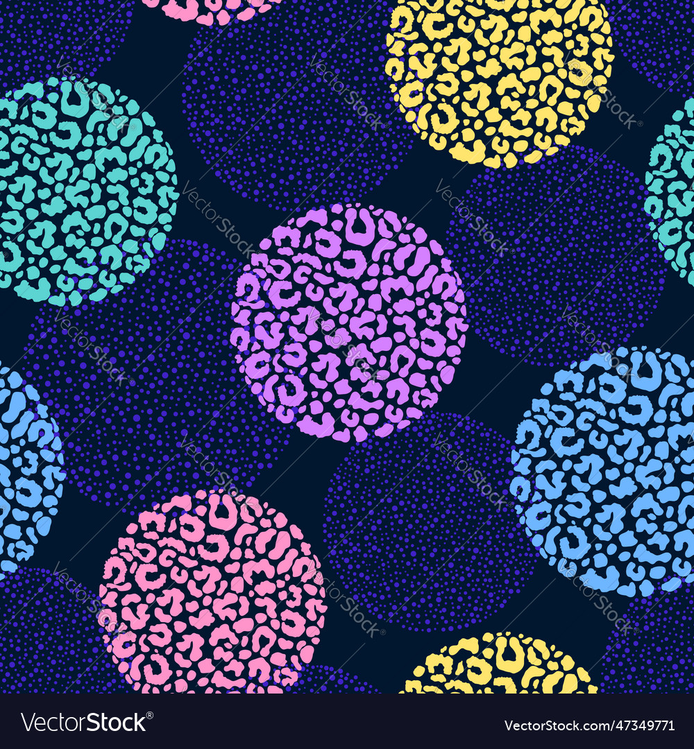 Seamless pattern with color leopard print circles vector image Seamless pattern with color leopard print circles