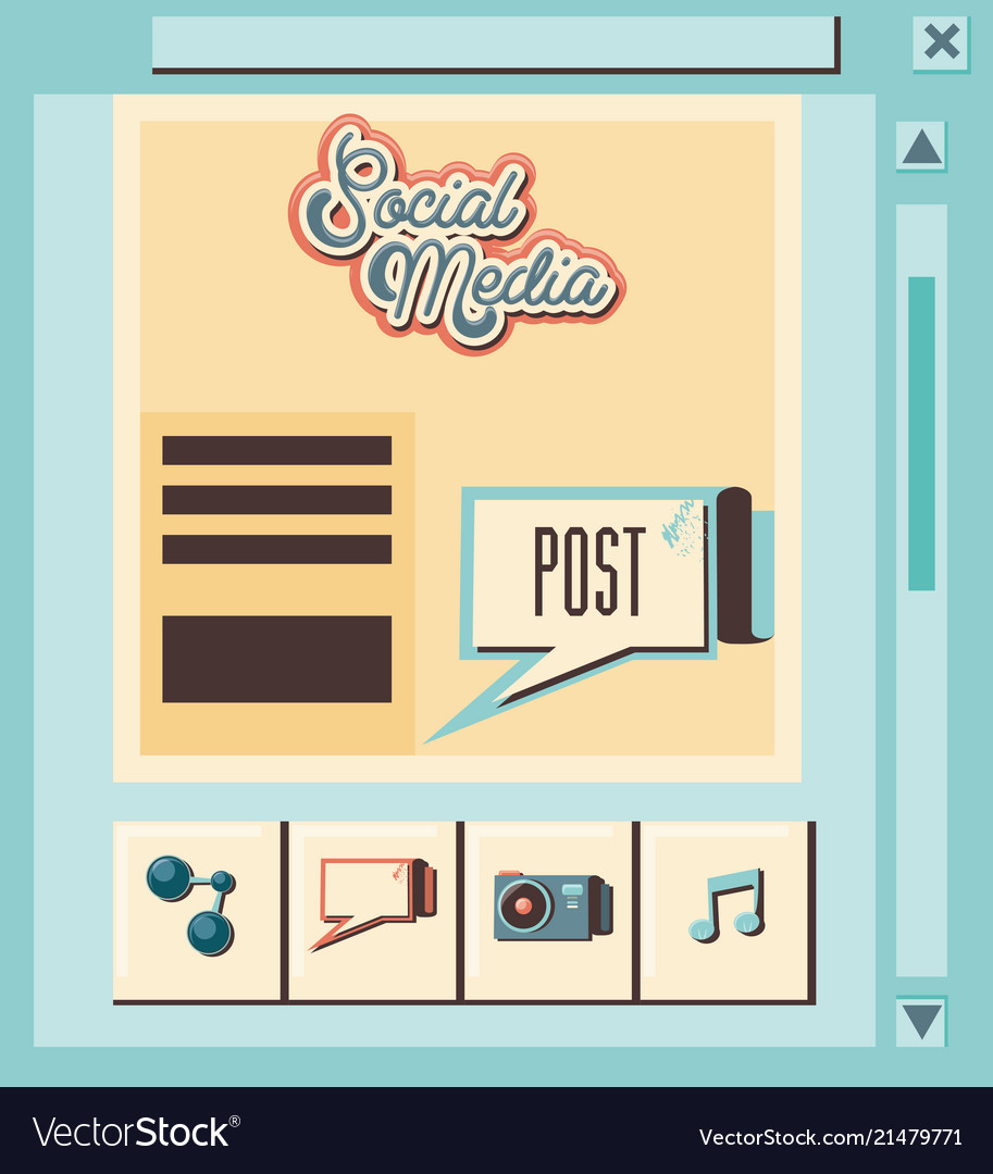 Social media marketing with speech bubble