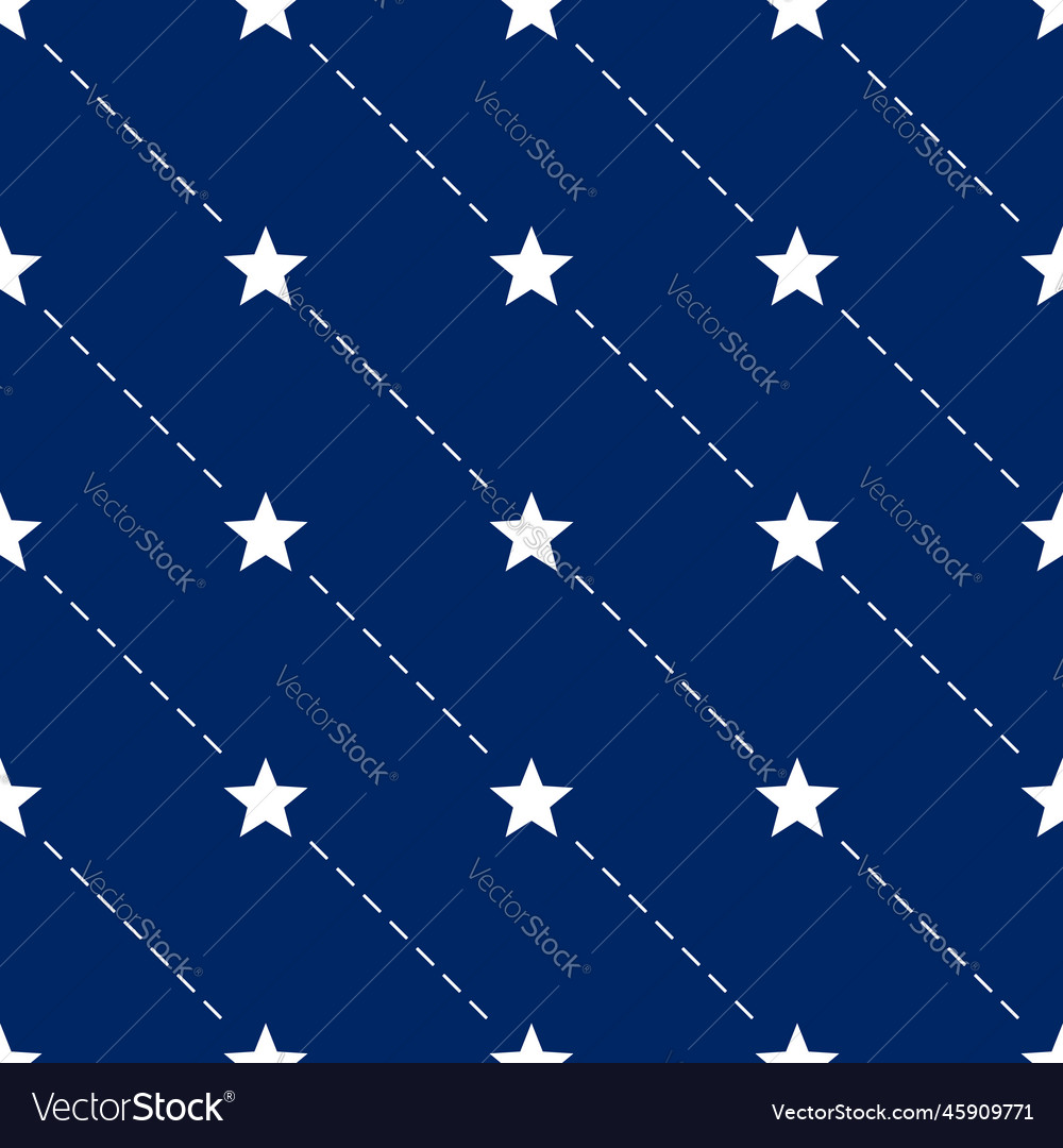 Stars and diagonal dotted line seamless pattern vector image Stars and diagonal dotted line seamless pattern