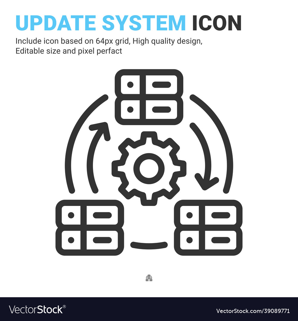 Update system icon with outline style isolated vector image Update system icon with outline style isolated