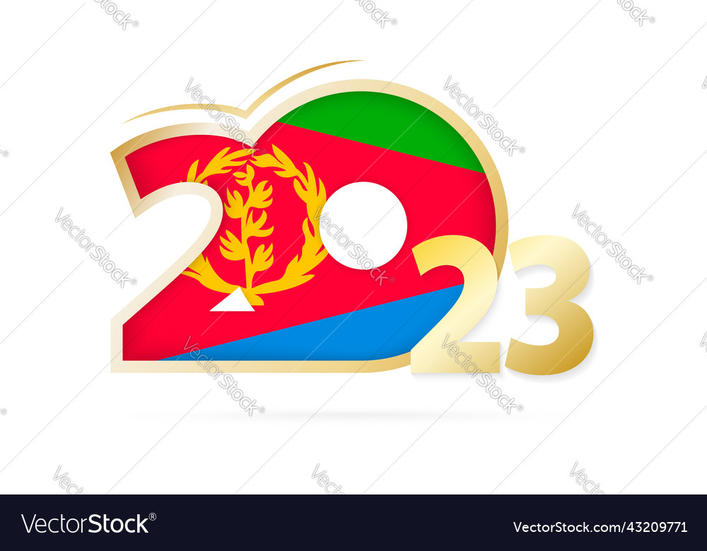 Jahr 2023 mit eritrea Flagge Muster