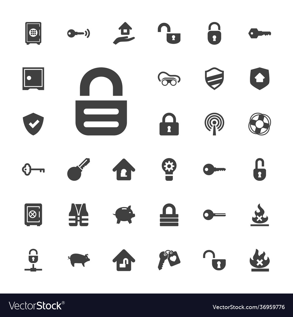 33 safe icons Royalty Free Vector Image - VectorStock