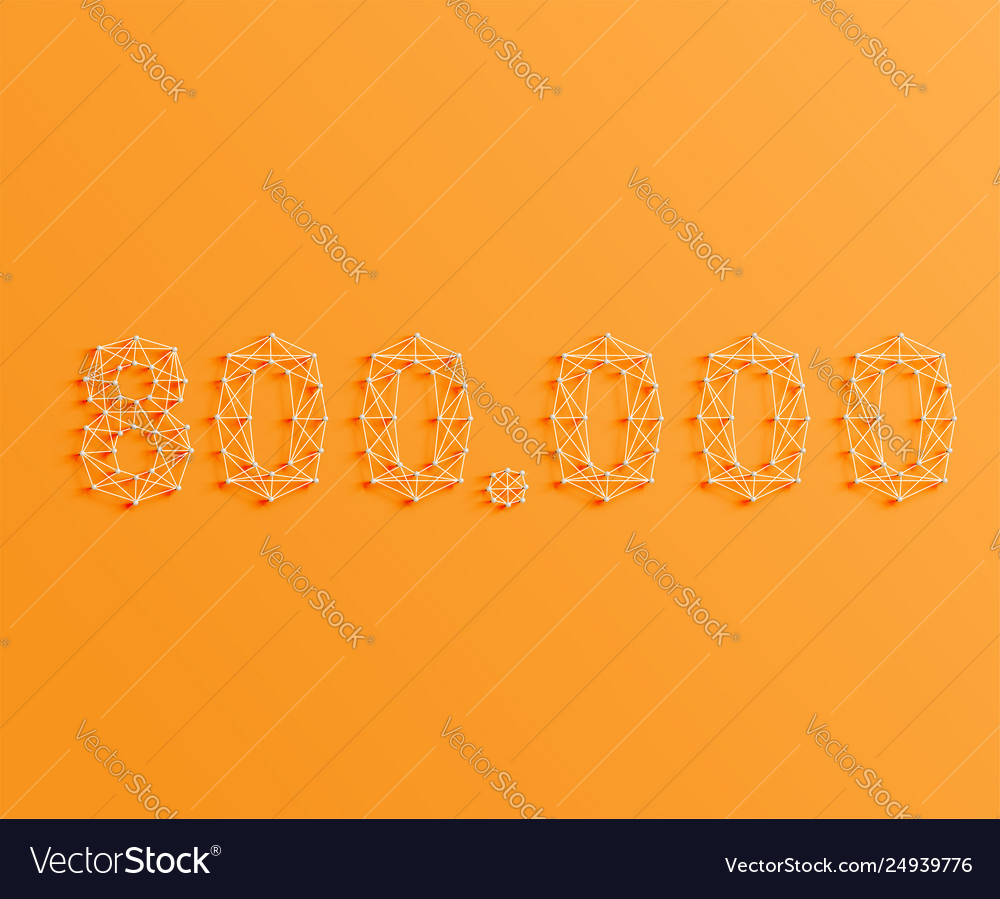A number made pins and lines 3d realistic Vector Image A number made pins and lines 3d realistic
