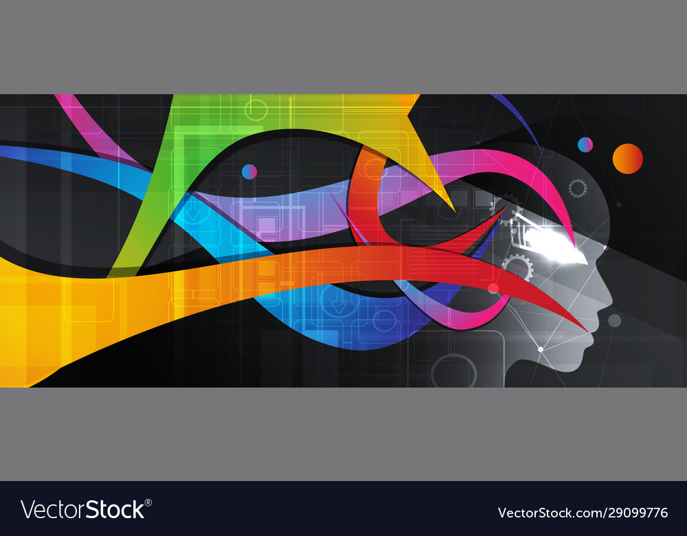 Abstract artificial intelligence cloud computing vector image Abstract artificial intelligence cloud computing