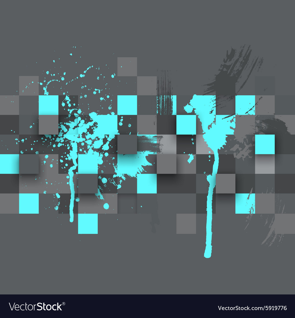 Abstract texture with squares and paint splashes