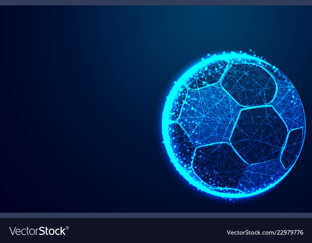 Ball football team abstract low poly triangle dot Vector Image