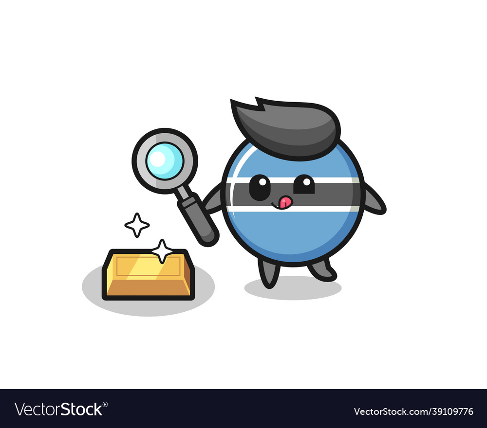 Botswana flag badge character is checking Vector Image Botswana flag badge character is checking