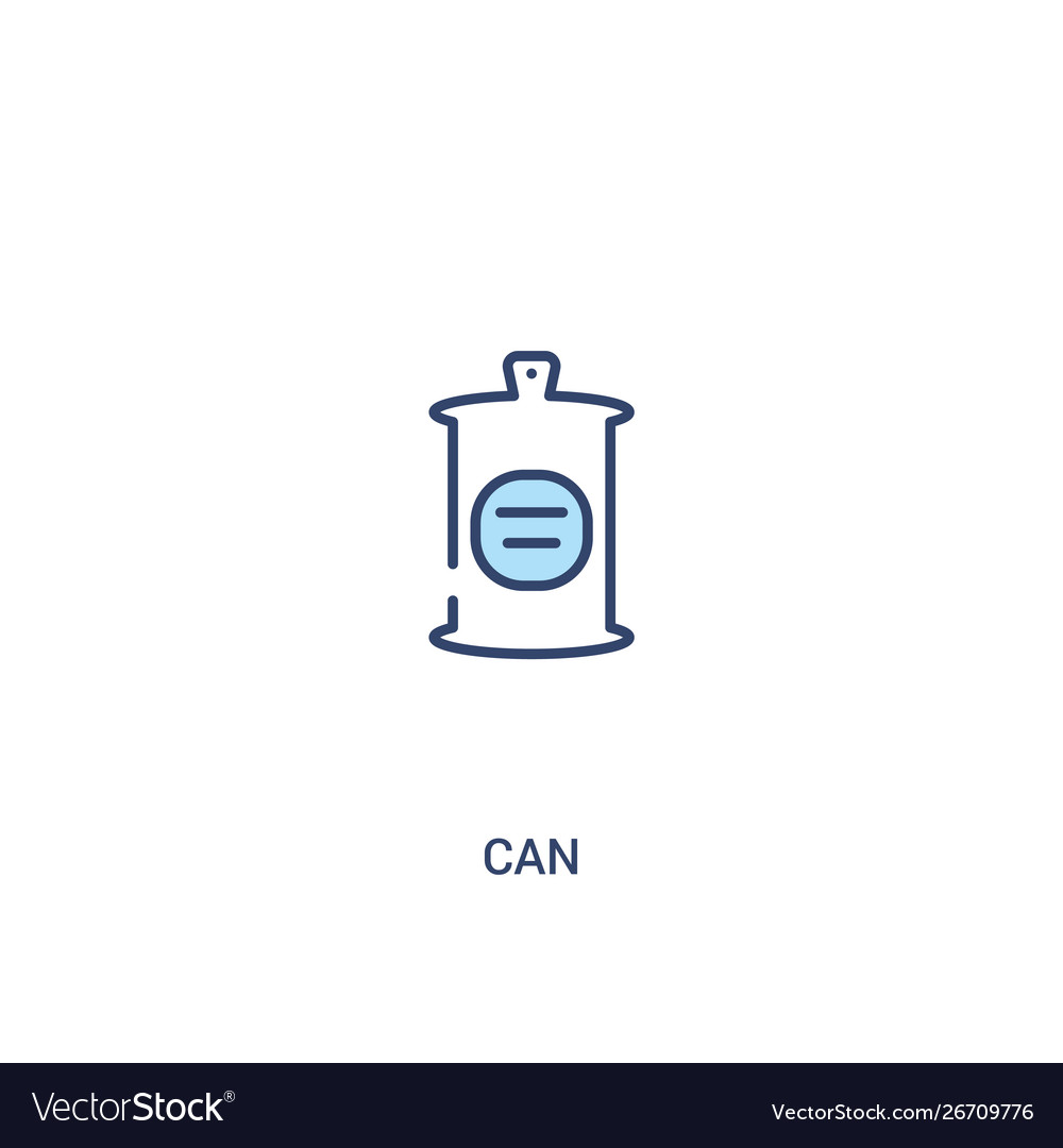 Can concept 2 colored icon simple line element