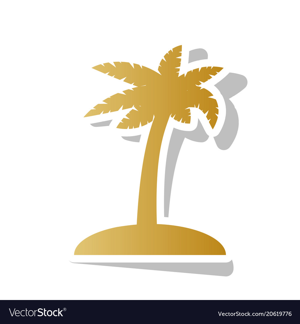 Coconut palm tree sign golden gradient