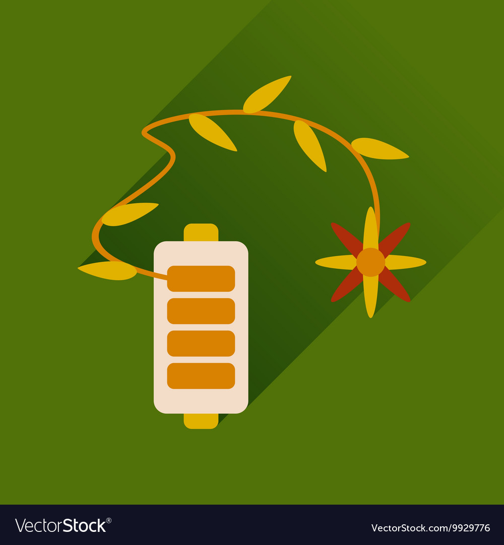 Flaches Web-Symbol mit langem Schatten-Mobilbatterie