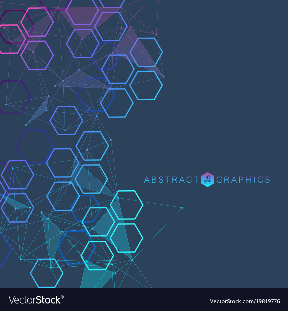 Geometric abstract background with connected line vector image Geometric abstract background with connected line