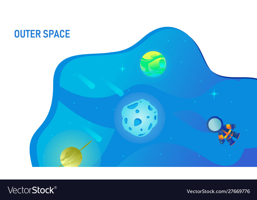 Outer space with abstract shap