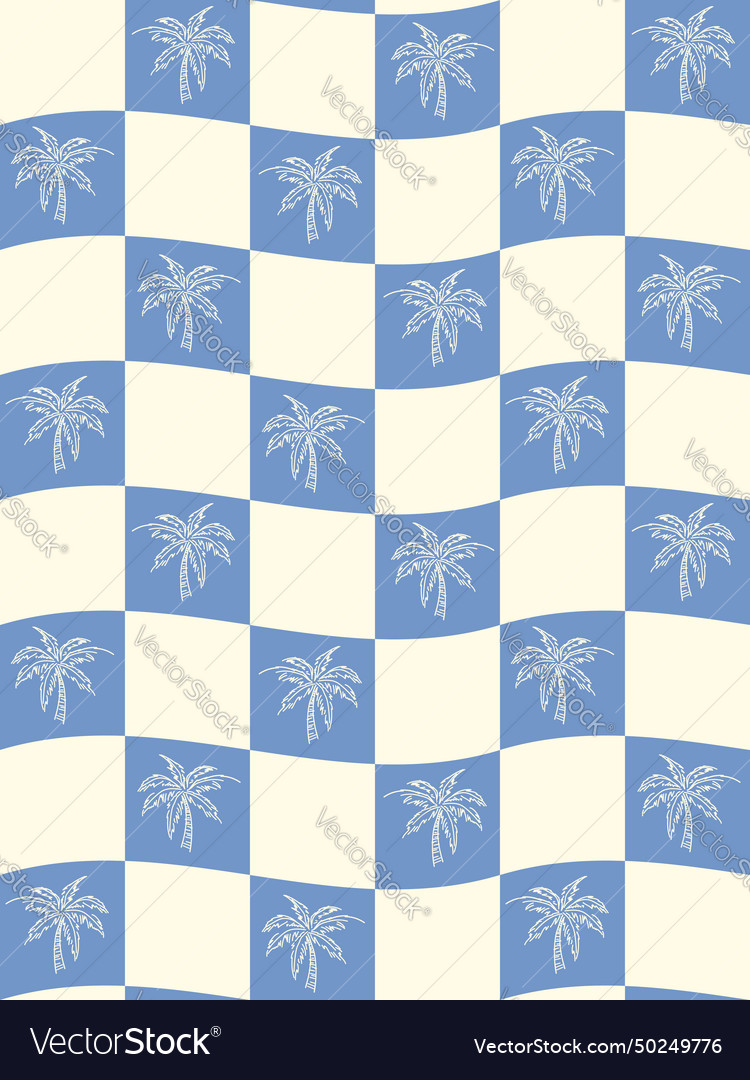 Palm tree outline table seamless print