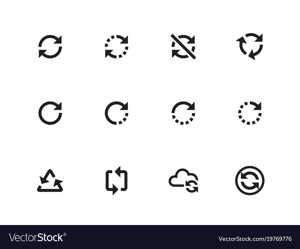 Refresh icons on white background