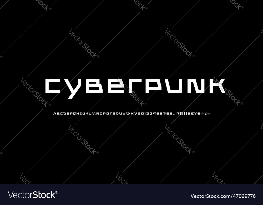 Robotic Tech Alphabet Font - Digital Style