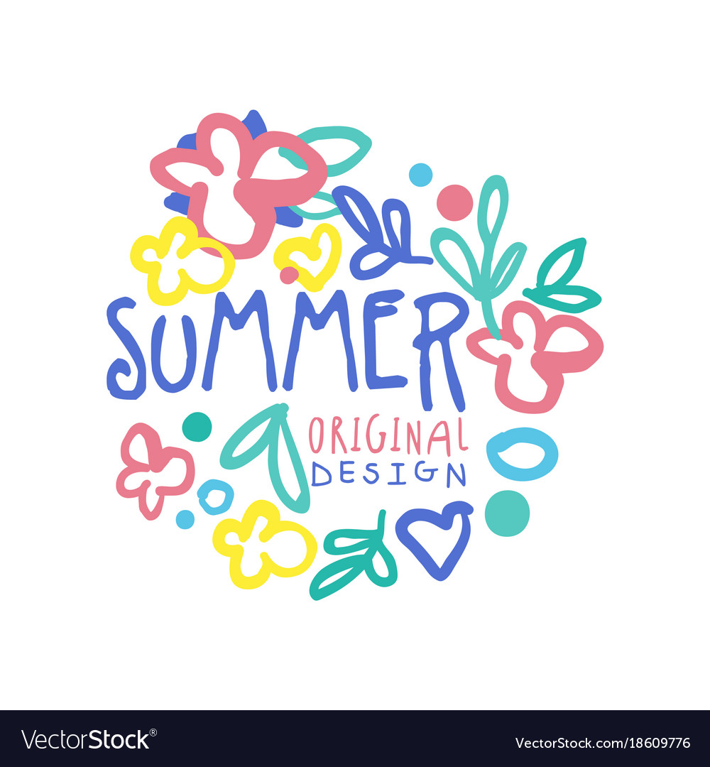 Summer logo original design summer season label Vector Image