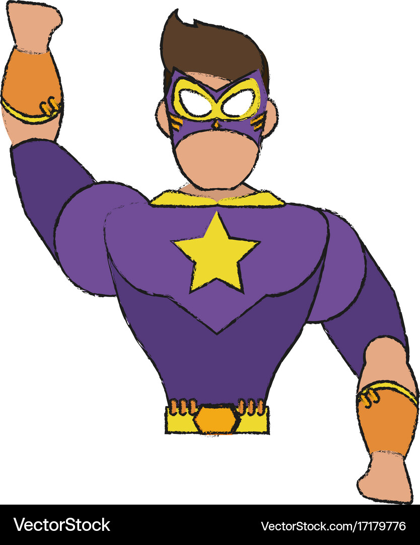 Superhero character cartoon Royalty Free Vector Image