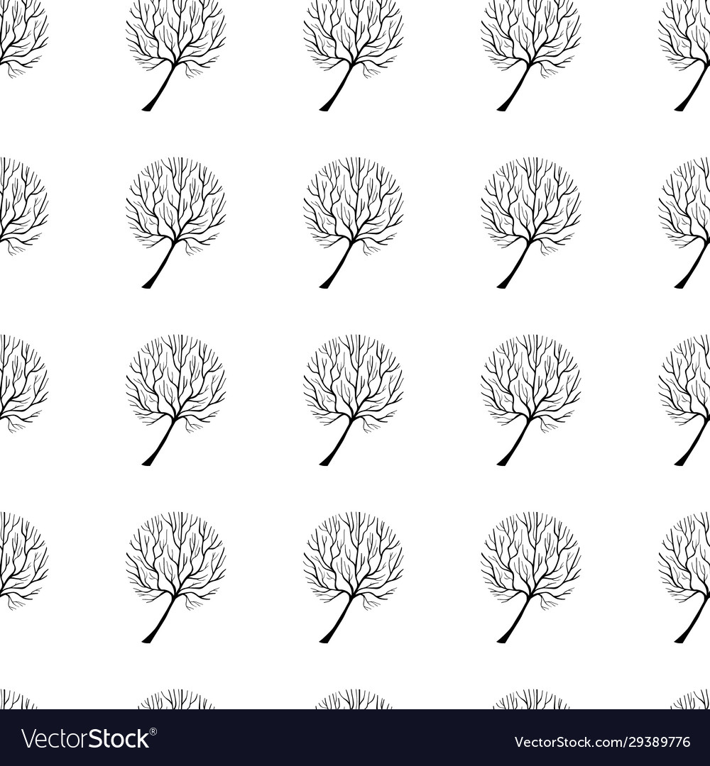 Tree hand drawn patterns-04 Vector Image Tree hand drawn patterns-04